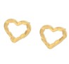 Finos Aretes Broquel Corazón Facetados Para Dama Oro 24K Laminado