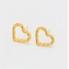 Finos Aretes Broquel Corazón Facetados Para Dama Oro 24K Laminado