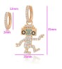 Aretes Arracadas Robot Bailando Con Swarovski Oro 14K Laminado