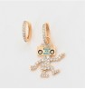 Aretes Arracadas Robot Bailando Con Swarovski Oro 14K Laminado