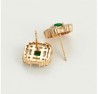 Aretes Con Esmeralda Y Cristales Oro 18k Laminado