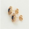 Finos Aretes Con Zafiro Y Cristales Oro 18k Laminado