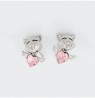 Aretes Cerdo Con Alas Cristales Austriacos Dama Oro 18K Laminado