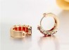 Aretes Arracadas Cristal Rubo O Zafiro Oro 14k Laminado Rojo