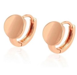 Arracadas Huggies De Oro De 18k Laminado Rosa No