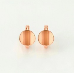 Arracadas Huggies De Oro De 18k Laminado Rosa No