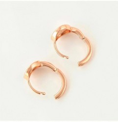Arracadas Huggies De Oro De 18k Laminado Rosa No