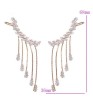 Aretes Trepadores Fiesta Cristales Oro 14k Laminado Rosa