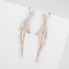 Aretes Trepadores Fiesta Cristales Oro 14k Laminado Rosa