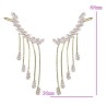 Aretes Trepadores Fiesta Cristales Oro 14k Laminado Dorado
