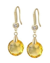 Aretes Para Dama Cristal Cristal Oro 14k Laminado Amarillo