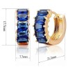 Aretes Arracadas Cristal Rubo O Zafiro Oro 14k Laminado Azul