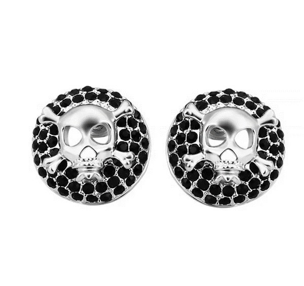 Aretes Ocean Heart, Baño oro blanco, 18K, ACM5-14-38