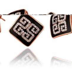 Aretes Ocean Heart, Baño oro rosa, 18K, ACJ6-14-97