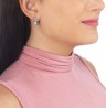 Aretes Ocean Heart, Baño oro blanco, 18K, ACM5-14-208