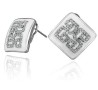 Aretes Ocean Heart, Baño oro blanco, 18K, ACJ6-14-93