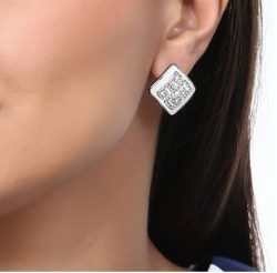 Aretes Ocean Heart, Baño oro blanco, 18K, ACJ6-14-93