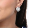 Aretes Ocean Heart, Baño oro blanco, 18K, ACJ6-14-93