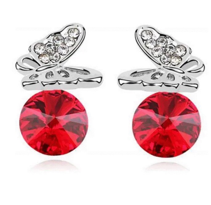 Aretes Ocean Heart, Baño oro blanco, 18K, ACM5-14-207