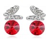 Aretes Ocean Heart, Baño oro blanco, 18K, ACM5-14-207