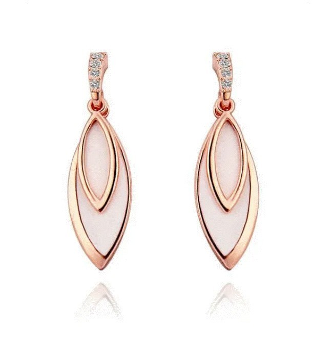 Aretes Ocean Heart, Baño oro rosa, 18K, ACM5-14-63