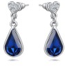 Aretes Ocean Heart, Baño oro blanco, 18K, AC15-75