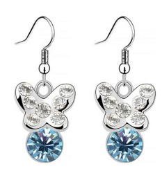 Aretes Ocean Heart, Baño oro blanco, 18K, ACM5-14-68