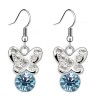 Aretes Ocean Heart, Baño oro blanco, 18K, ACM5-14-68