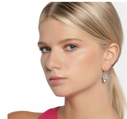 Aretes Ocean Heart, Baño oro blanco, 18K, ACM5-14-68