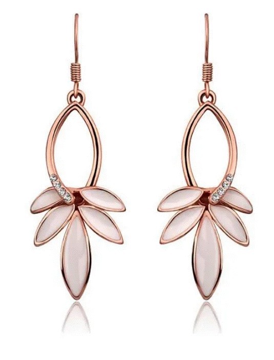 Aretes Ocean Heart, Baño oro rosa, 18K, ACM5-14-35