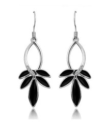 Aretes Ocean Heart, Baño oro blanco, 18K, ACM5-14-42
