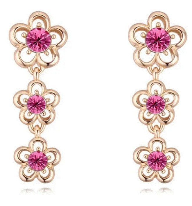 Aretes Ocean Heart, Baño oro amarillo, 18K, AC16-13