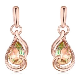 Aretes Ocean Heart, Baño oro rosa, 18K, AC15-419