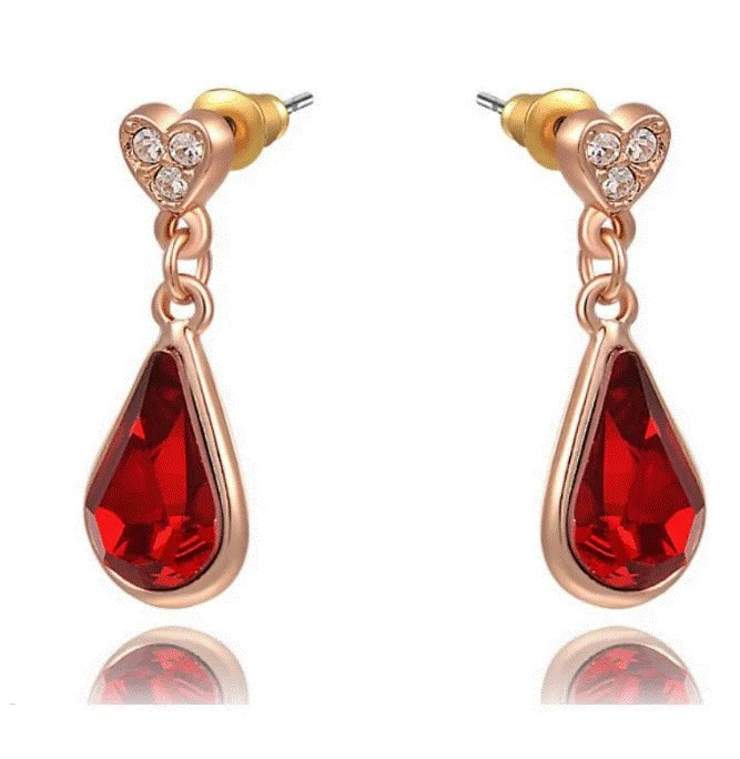 Aretes Ocean Heart, Baño oro rosa, 18K, AC15-84