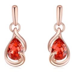 Aretes Ocean Heart, Baño oro rosa 18K, AC15-464