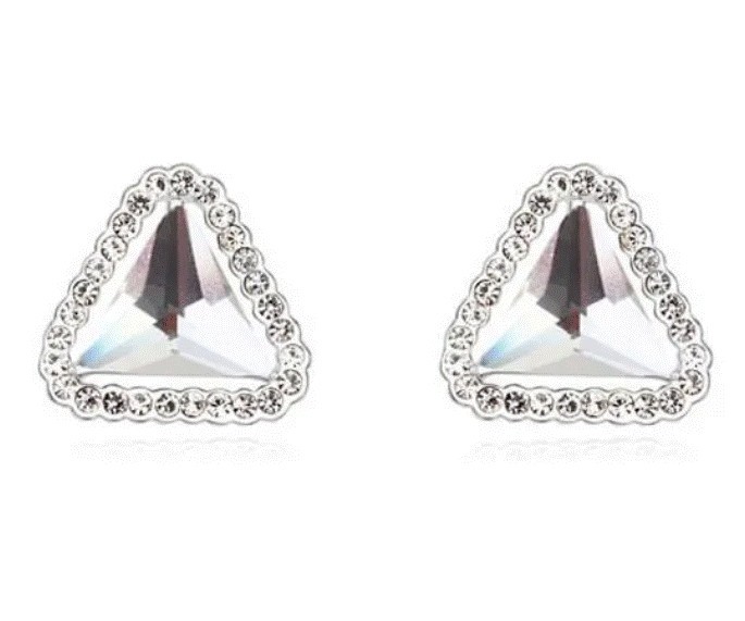 Aretes Ocean Heart, Baño oro blanco, 18K, ACO10-14-43