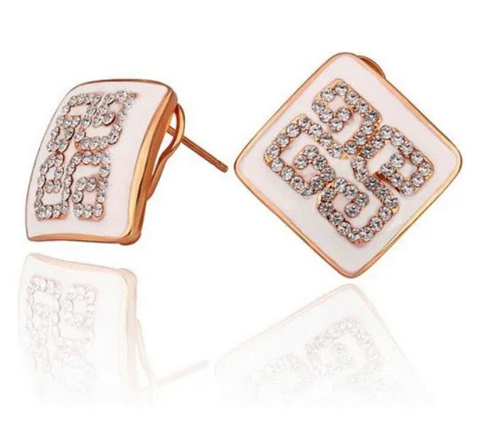 Aretes Ocean Heart, Baño oro rosa, 18K, ACJ6-14-96