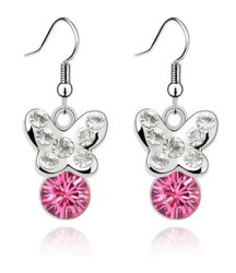Aretes Ocean Heart, Baño oro blanco, 18K, ACM5-14-69