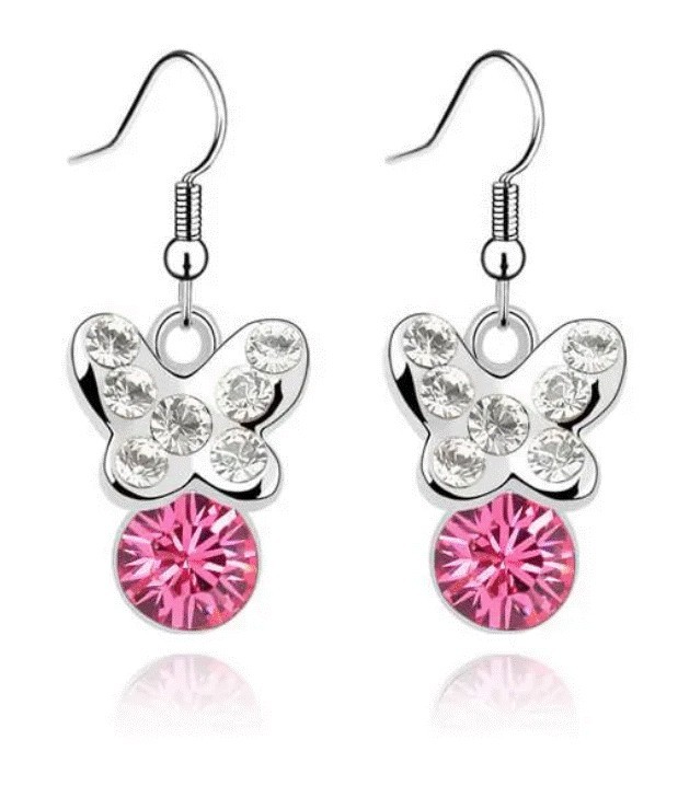 Aretes Ocean Heart, Baño oro blanco, 18K, ACM5-14-69
