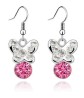 Aretes Ocean Heart, Baño oro blanco, 18K, ACM5-14-69