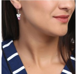 Aretes Ocean Heart, Baño oro blanco, 18K, ACM5-14-69