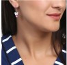 Aretes Ocean Heart, Baño oro blanco, 18K, ACM5-14-69