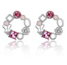 Aretes Ocean Heart, Baño oro blanco, 18K, ACM5-14-94