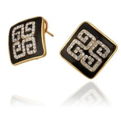 Aretes Ocean Heart, Baño oro amarillo, 18K, ACJ6-14-95