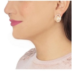 Aretes Ocean Heart, Baño oro rosa, 18 K, AC15-58