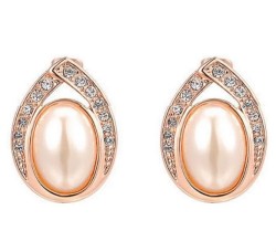 Aretes Ocean Heart, Baño oro rosa, 18 K, AC15-58