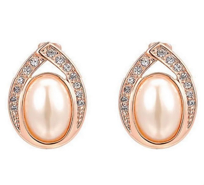 Aretes Ocean Heart, Baño oro rosa, 18 K, AC15-58