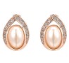 Aretes Ocean Heart, Baño oro rosa, 18 K, AC15-58