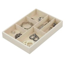 Joyero Jumbo con 6 Compartimentos Beige 30.5x30.5x5cm, HDS
