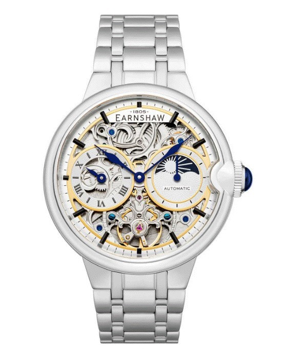 Reloj de Pulsera Earnshaw Para Hombre ES-8242-11 Pinstripe White